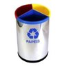 5 Lixeira Inox Mix com 3 Divisões + 5 Lixeira para Copos Cor:prateado - 1