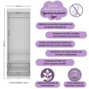 Ver imagem 2 de Guarda-roupa Infantil 62cm 2 Portas com Vidro e 2 Gavetas Sonho Multimóveis Mp4471 Branco-off White