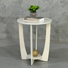 Mesa Apoio Lateral Sala Estar Decorativa Redonda Sofá Canto: Off White - 6