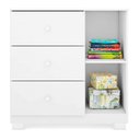 Ver imagem 4 de Jogo de Quarto Infantil Ane com Guarda Roupa 3 Portas e Cômoda Branco - Phoenix Baby
