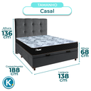 Ver imagem 3 de Cama Box Bau + Colchão Casal Molas Ensacadas Life Gold Paropas + Cabeceira Estofada