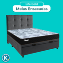 Ver imagem 4 de Cama Box Bau + Colchão Casal Molas Ensacadas Life Gold Paropas + Cabeceira Estofada