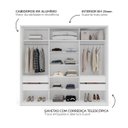 Ver imagem 5 de Guarda Roupa Solteiro 3 Portas Correr com Espelho 220cm Madrid Politorno Móveis