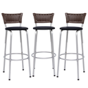 Ver imagem 1 de Kit 3 Bancos Alto Tamborete para Balcão Junco Argila Àrea de Lazer Ilha Bancada bar Churrasqueira