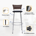 Ver imagem 5 de Kit 3 Bancos Alto Tamborete para Balcão Junco Argila Àrea de Lazer Ilha Bancada bar Churrasqueira