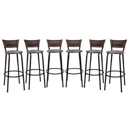 Kit 6 Banquetas para Cozinha Banco Alto Junco Argila Balcão Ilha Bancada Bares Piscina Área Gourmet - 1