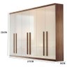 Guarda-Roupa Casal Com 6 Portas e 6 Gavetas Barreto -Rufato. - Café / Off white / Café - 4