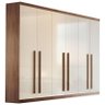Guarda-Roupa Casal Com 6 Portas e 6 Gavetas Barreto -Rufato. - Café / Off white / Café - 1
