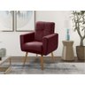 Poltrona Decorativa Aline Consultório e Sala Veludo Bordô - 1