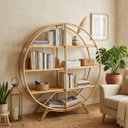 Ver imagem 2 de Estante para Livros Circular em Rattan 162x150x36cm