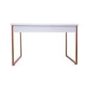Ver imagem 1 de Mesa de Escritório Office Estilo Industrial Inspire House Branco com pés cobre