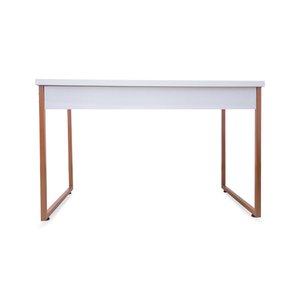 Mesa de Escritório Office Estilo Industrial Inspire House Branco com pés cobre