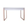 Mesa de Escritório Office Estilo Industrial Inspire House Branco com pés cobre - 1