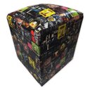 Ver imagem 1 de Puff Banqueta Quadrado Cubo Decorativo Courino e Suede Cerveja Preto Courino