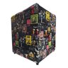 Puff Banqueta Quadrado Cubo Decorativo Courino e Suede Cerveja Preto Courino - 2