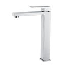 Ver imagem 1 de Torneira Banheiro Monocomando Quadrada Bica Alta Cromada:Cromado