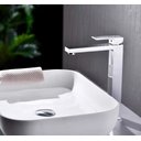 Ver imagem 2 de Torneira Banheiro Monocomando Quadrada Bica Alta Cromada:Cromado