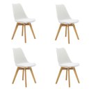 Ver imagem 1 de Kit 4 Cadeiras Saarinen Wood com Estofamento Várias Cores