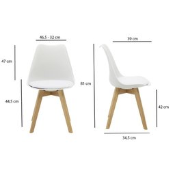 Kit 4 Cadeiras Saarinen Wood Com Estofamento Várias Cores - 4