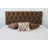 Cabeceira Estofada Para Cama Queen 160x60cm Cor Marrom Botões na Mesma Cor - 2