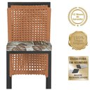 Ver imagem 3 de Mesa Bistrô e 4 Banquetas Roma Preta Corda Estofado 6 Trama Terra Cota