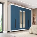 Ver imagem 1 de Guarda Roupa Casal 6 Portas 240cm com Espelho Madrid Politorno Móveis