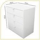 Ver imagem 2 de Cômoda Multiuso 4 Gavetas Sapateira/guarda Roupas 100% Mdf