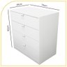 Cômoda Multiuso 4 Gavetas Sapateira/guarda Roupas 100% Mdf - 2