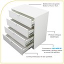 Ver imagem 3 de Cômoda Multiuso 4 Gavetas Sapateira/guarda Roupas 100% Mdf