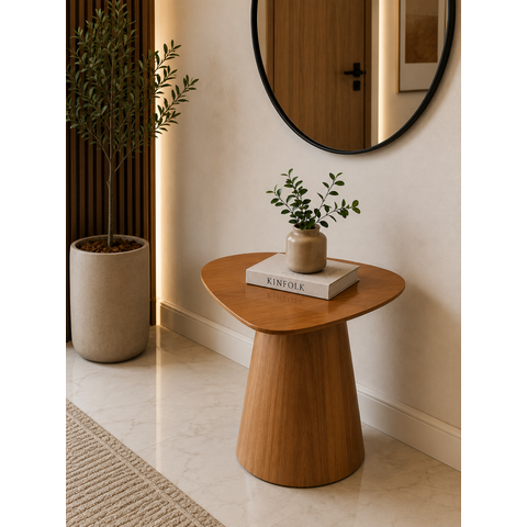 Mesa Lateral Orgânica Canya 50cm - Freijó