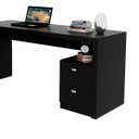 Ver imagem 5 de Mesa Escrivaninha Para Escritório Angular em L com 2 Gavetas: Preto