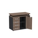 Ver imagem 5 de Armario Aparador Complemento com 4 Gavetas Marrom/Preto/Walnut