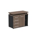 Ver imagem 3 de Armario Aparador Complemento com 4 Gavetas Marrom/Preto/Walnut