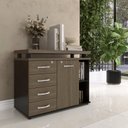 Ver imagem 1 de Armario Aparador Complemento com 4 Gavetas Marrom/Preto/Walnut