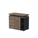 Ver imagem 7 de Armario Aparador Complemento com 4 Gavetas Marrom/Preto/Walnut