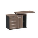 Ver mais imagens de Armario Aparador Complemento com 4 Gavetas Marrom/Preto/Walnut