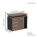 Ver imagem 4 de Armario Aparador Complemento com 4 Gavetas Marrom/Preto/Walnut