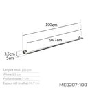 Ver imagem 4 de Toalheiro 100 cm Inox Preto Fosco - Kromus ME0207-100B