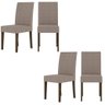 Kit de 4 Cadeiras Jade com Tecido em Suede Bordado Amendoa/capuccino - 1