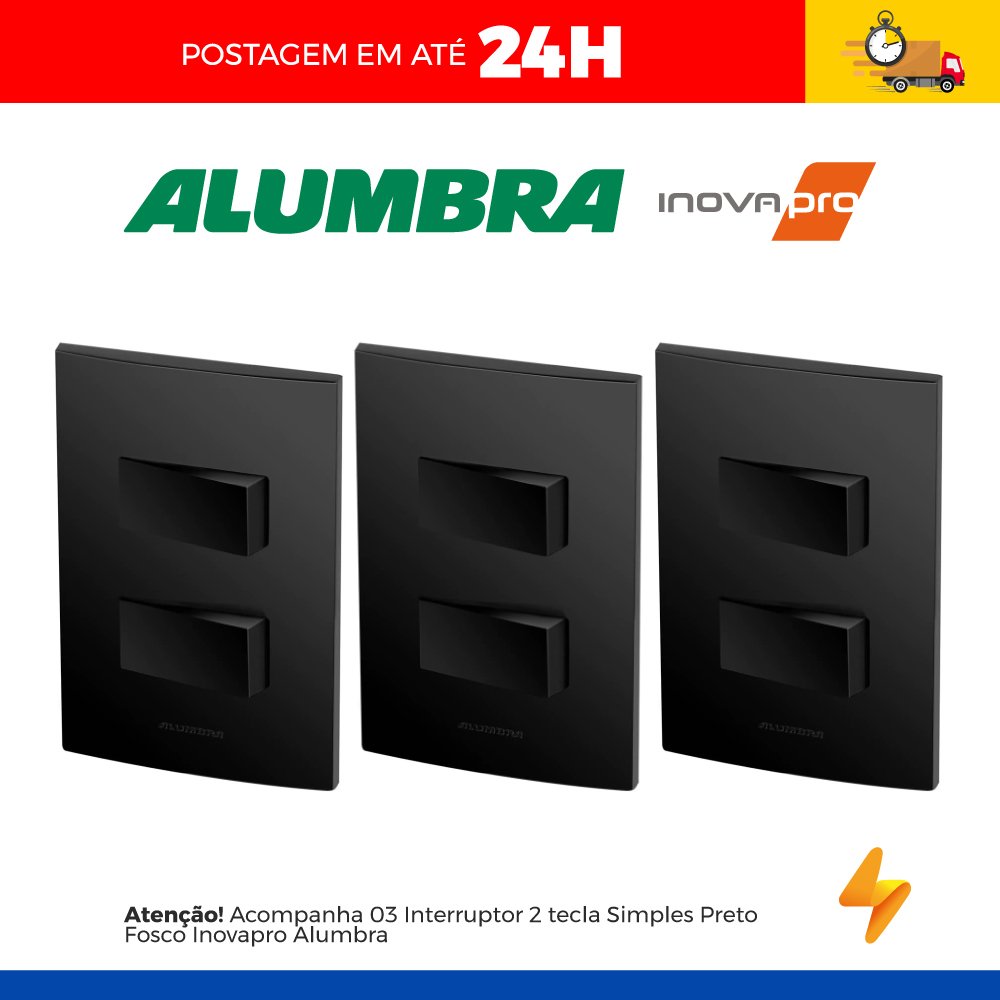 Kit Tomadas e Interruptores Preto Ébano(fosco) Inovapro - Alumbra ...