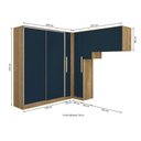 Ver imagem 4 de Guarda Roupa Quarto Modulado Solteiro Adapt 6 Peças Nogueira/Azul Profundo 246cm x 241cm - Kappesberg