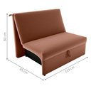 Ver imagem 2 de Sofá Cama Névoa 2 Lugares 113cm Ferrugem Veludo Matrix Moderno Alça Frontal