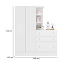 Ver imagem 3 de Conjunto Berço Reto, Guarda Roupa C/ Cômoda e Cômoda Sapateira Branco
