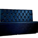 Ver imagem 1 de Sofá Poltrona Booth 1,10m Preto com Botão Dourado