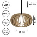 Ver imagem 3 de Luminária Teto tipo Pendente JÚPITER MDF - Completa -:Preta