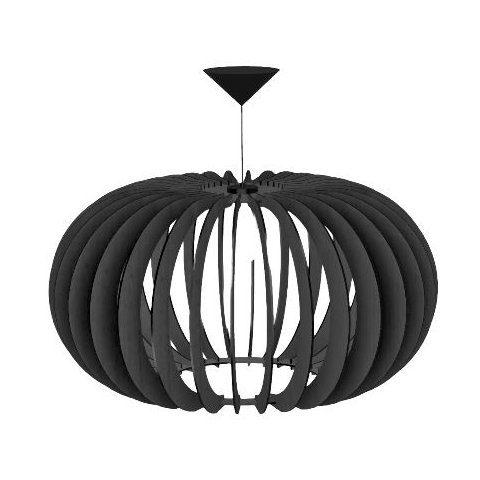 Luminária Teto tipo Pendente JÚPITER MDF - Completa -:Preta