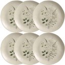 Ver imagem 1 de Conjunto 6 Pratos Rasos Ammi Orgânico Cerâmica Floral 26,5cm Porto Brasil