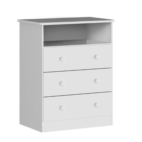 Cômoda Infantil Smim Peroba Branco em 100% Mdf com 3 Gavetas