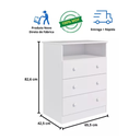 Ver imagem 4 de Cômoda Infantil Smim Peroba Branco em 100% Mdf com 3 Gavetas