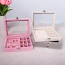 Porta Joias Tampa Organizador Veludo Divisória Rosa Barbie - 4